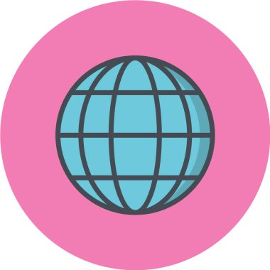 dünya siyah ve beyaz vektör simgesi 