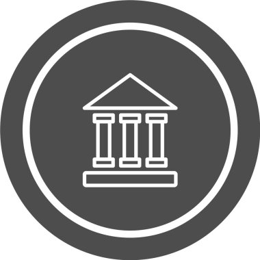 Banka binası simgesi vektör illüstrasyonu