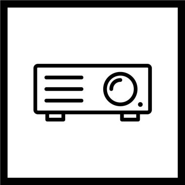 Projektör vektör illüstrasyonu, basit simge