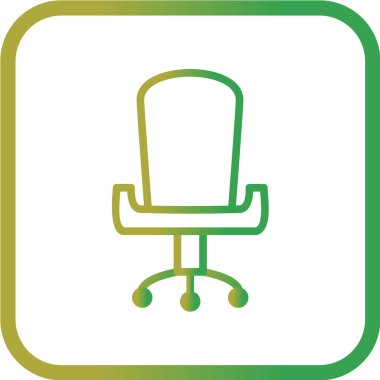Beyaz arkaplanda izole edilmiş ofis sandalyesi simgesi.