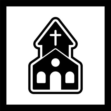 Moda tarzı izole edilmiş arka planda kilise simgesi