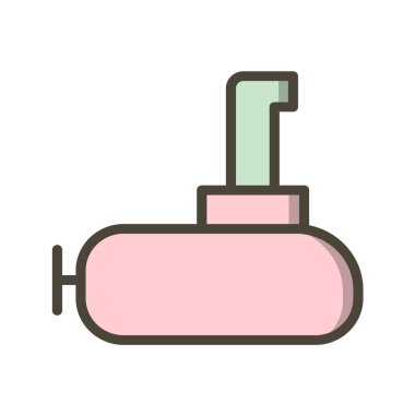 Vektör çizimi, denizaltının basit simgesi