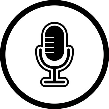 Moda Biçimli Mikrofon Simgesi İzole Arkaplan 