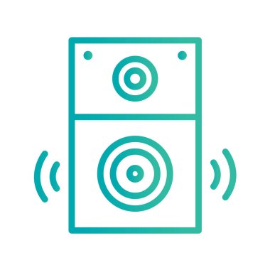 Multimedya düz simgesi beyaz arkaplanda izole edildi