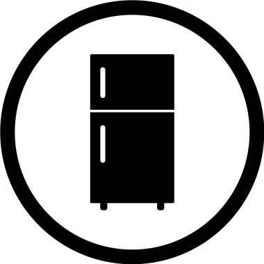 Vektör illüstrasyonu, basit simge buzdolabı 