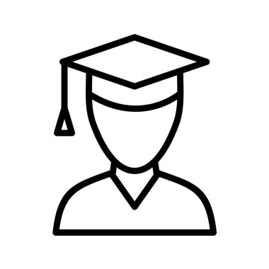 mezuniyet başlığı simgesi, vektör illüstrasyonu