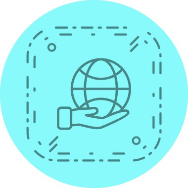 Dünya eliyle Simge Moda Tarzı İzole Arkaplanda