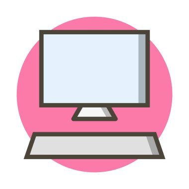 Moda Biçimli Bilgisayar Simgesi İzole Arkaplan