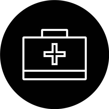 tıbbi çanta simgesi, vektör illüstrasyonu