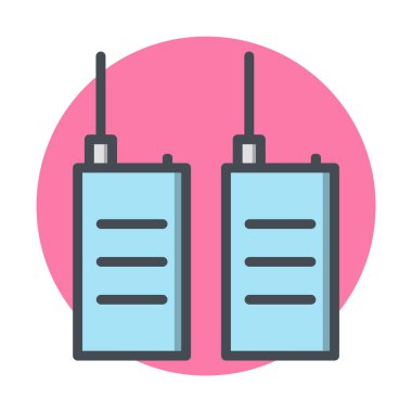 Moda Biçimli İzole Arkaplanda Telsiz Talkie Simgesi