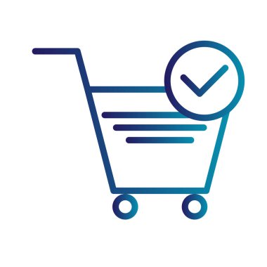 Alışveriş arabası simgesi, vektör illüstrasyonu