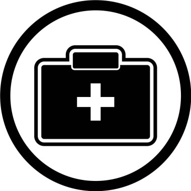 Hastane haçı, tıbbi ikon, vektör illüstrasyonu