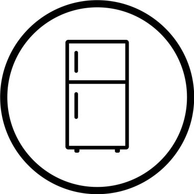 Vektör illüstrasyonu, basit simge buzdolabı 