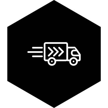 Teslimat kamyonu ikonu. vektör illüstrasyonu