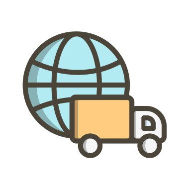 ikon tasarımı ile dağıtım konsepti, vektör illüstrasyonu 10 eps grafik.