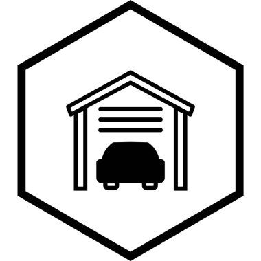 Moda Biçimli Garaj Simgesi İzole Arkaplan