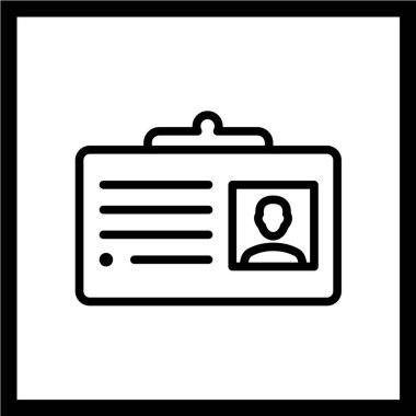 Kimlik kartı simgesi. vektör illüstrasyonu