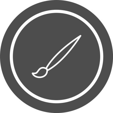 Fırça Simgesi Çizimi Moda Biçimi İzole Arkaplan