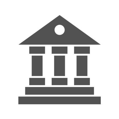 Banka binası simgesi vektör illüstrasyonu