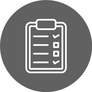Kontrol listesi simgesi vektör illüstrasyonu