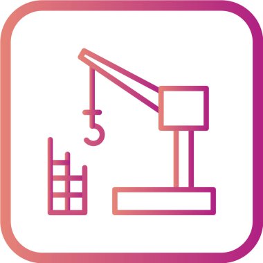 Modern b 'nin vektör illüstrasyonu simge vinçten yoksun