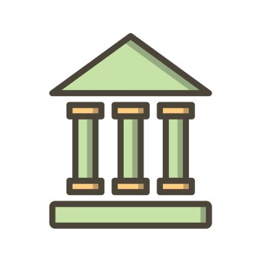 Banka binası simgesi vektör illüstrasyonu