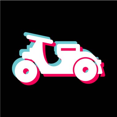 Beyaz arkaplanda siyah renkli scooter simgesi