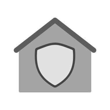 Moda Biçimli Korunan Ev Simgesi İzole Arkaplan