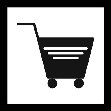 Alışveriş arabası simgesi, vektör illüstrasyonu