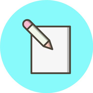 Kalem ve kağıt simgesi. vektör illüstrasyonu