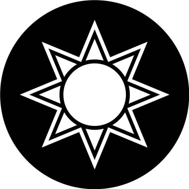 Beyaz arkaplanda güneş simgesi