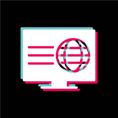 Simge tasarımı ile bilgisayar monitörü, vektör illüstrasyonu 10 eps grafik