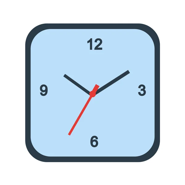 Ikona Zegara Płaskiej Konstrukcji Izolowane Białym Tle Symbol Czasu Ilustracja — Wektor stockowy