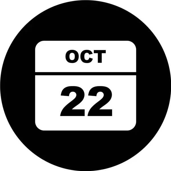 Kalender Met Datum Oktober — Stockvector