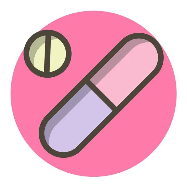 Vector Illustration Modern Pink White Pill — Stock Vector