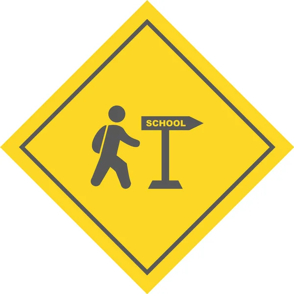 School crossing traffic sign icon Royalty Free Vector Image