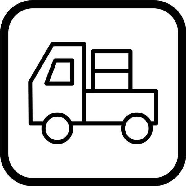 Іконка Вантажівки Чорному Стилі Ізольована Білому Тлі Символ Транспорту Векторна — стоковий вектор