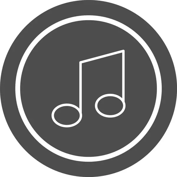 Icono Nota Música Estilo Moda Aislado Fondo — Vector de stock