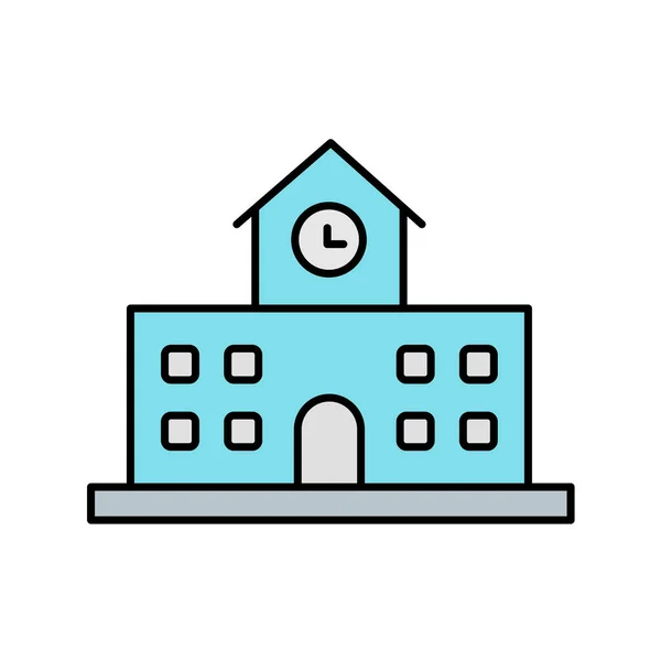 Schule Gebäude Symbol Vektor Illustration Grafik Design — Stockvektor