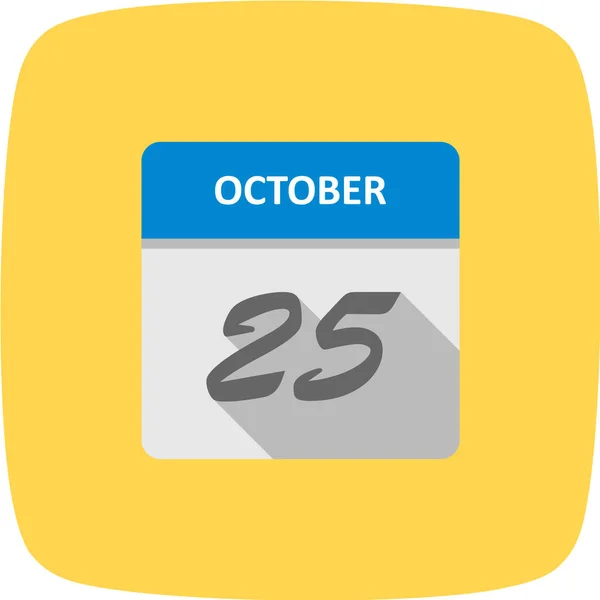 Calendario Con Fecha Octubre — Vector de stock