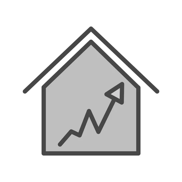 Graph House Ikona Modnym Stylu Izolowane Tle — Wektor stockowy