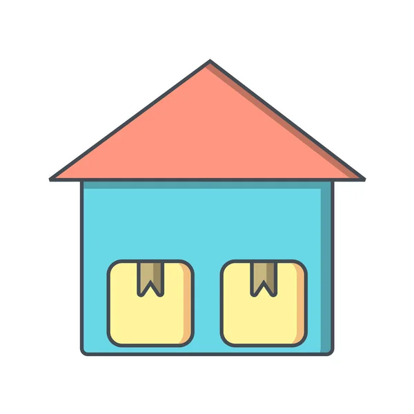 Icono Casa Estilo Plano Aislado Sobre Fondo Blanco Ilustración Vectorial — Vector de stock