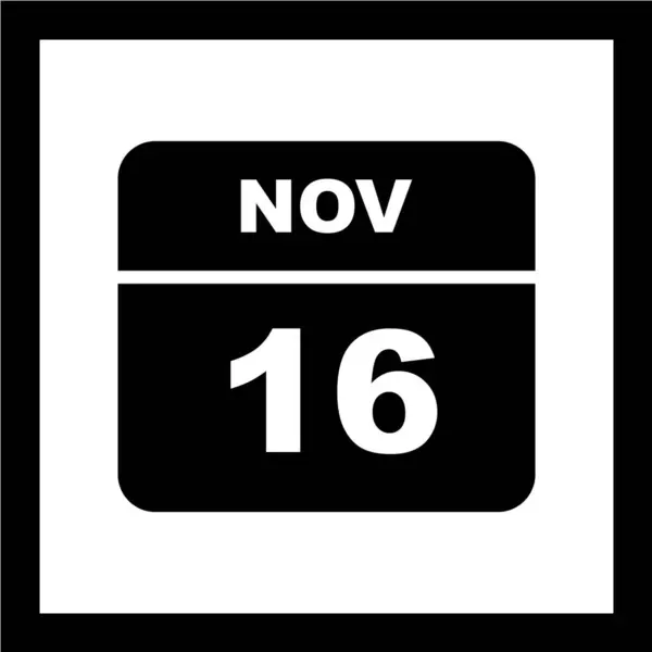 Calendário Com Data Novembro — Vetor de Stock