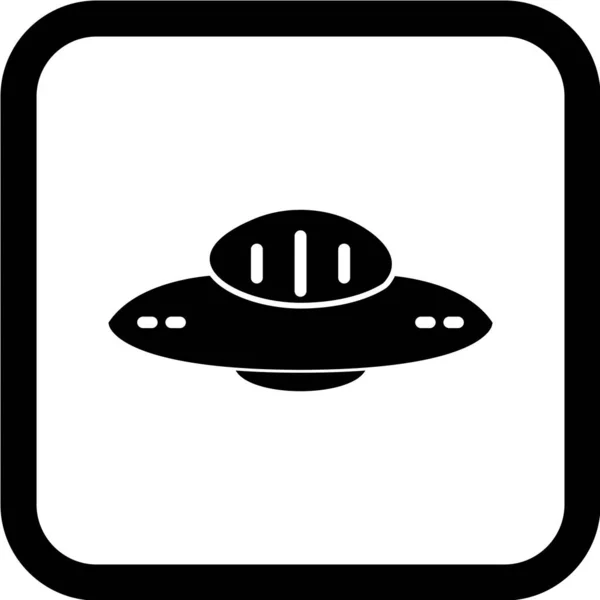 Icône Ufo Dans Style Noir Isolé Sur Fond Blanc — Image vectorielle