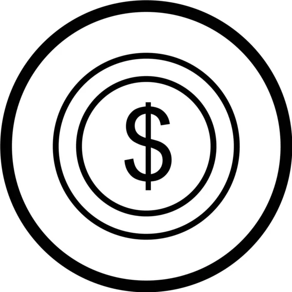 Dollar Icône Vectorielle Argent — Image vectorielle