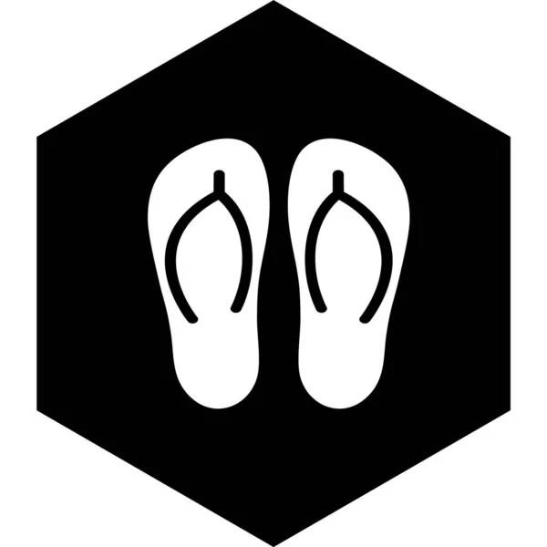 Latar Belakang Terisolasi Gaya Ikon Slippers - Stok Vektor