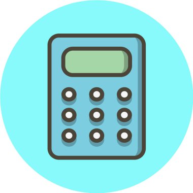Hesaplayıcı Vektör Simgesi İllüstrasyonu