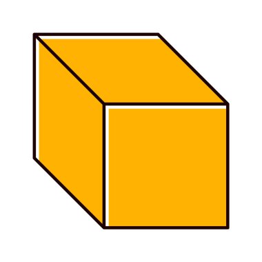 Moda Biçimli Küp Simgesi İzole Arkaplan      