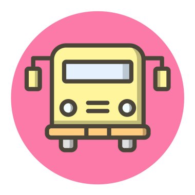 beyaz arkaplanda bus simgesi