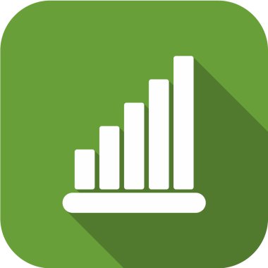 Yeşil arkaplanda düz bir grafik simgesi